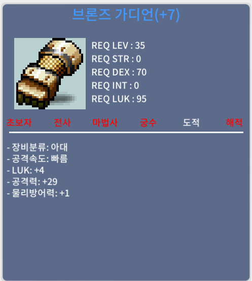 브론즈 가디언 / 700000 / 럭4 공29 떡작 / https://open.kakao.com/o/s5cXK2Xf