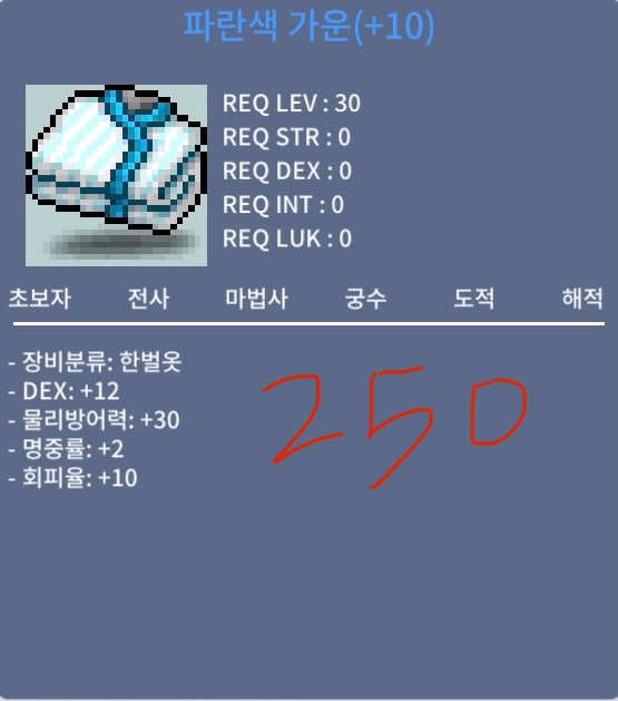 덱12가운 / 250