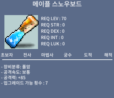 메이플스노우보드 / 1200만 / 채팅주세요