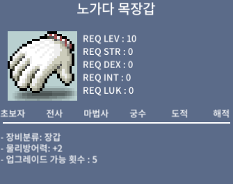 노가다 목장갑 / 250 / 노작