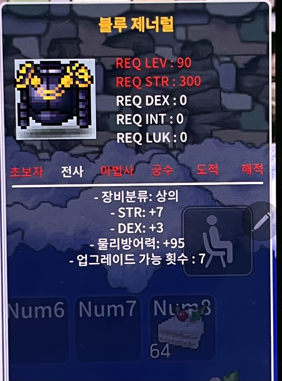 90제 상의 7/3 블루 제너럴 / 150만 / ㅍㅍ