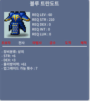 전사 60제 상의 노작 합9 / 250 / 힘6 덱3