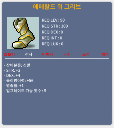 90제 합7 에메랄드 워 그리브 신발 팝니다 / 1000000 / 쥬원#6729