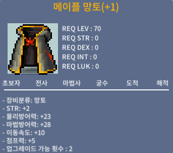 메이플 망토 / 500 / 힘2 업횟2 / https://open.kakao.com/o/sLLHhNTf