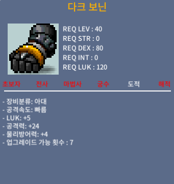 다크 보닌 / 150 / 럭5공24(럭, 공 상옵)