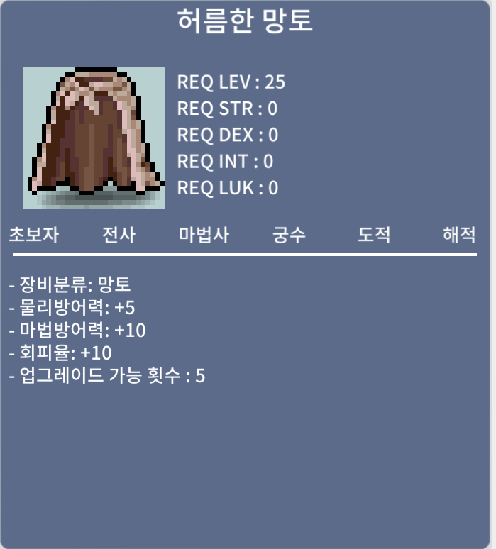 허름한망토, 허망 / 230 / 노작 / 채팅주세요