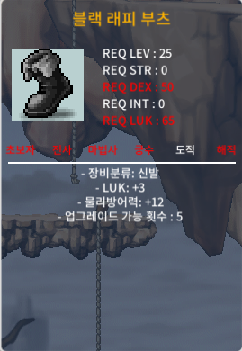 블랙래피부츠25제 럭3 / 150000 / https://open.kakao.com/o/s4QB5End