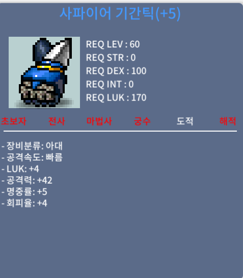 사파이어 기간틱 / 1250 / 럭4 공42 / https://open.kakao.com/o/s68AQqTf