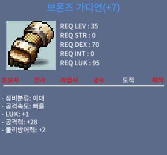 35제 떡 브론즈가디언 럭1공28 / 35만 / 채팅