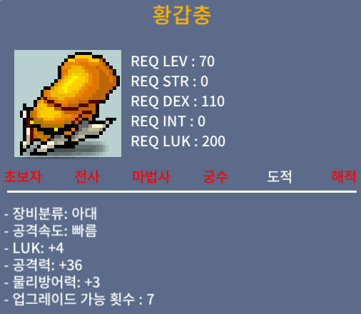 황갑충 / 500 / 4/36 2상옵
