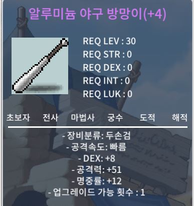 Re: 30제 알루미늄 야구방망이 명작 DEX8/명중12 (업글1남음) 팝니다!!! / 850,000 / 명작4강 10퍼2번 60퍼2번 / https://open.kakao.com/o/s9iaGG7f