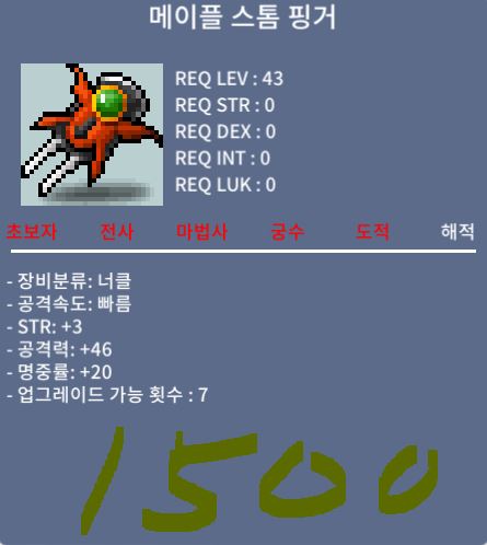 메이플 스톰 핑거 / 15000000