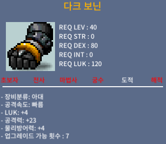 다크보닌 / 40제 / 럭4 공23 / / 45