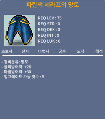 파란색 세라프의 망토 / 40 / 팝니다