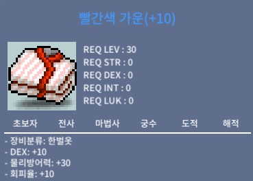 덱떡 빨간색 가운 팝니다 / 80만