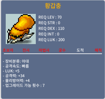 황갑충 /럭 5 공 34 / 100 / 100
