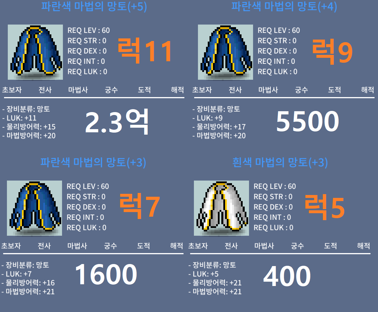 럭7 망토 (60제) / 1600만