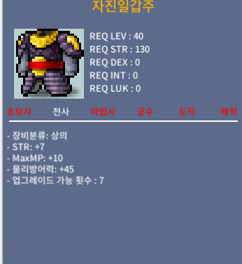 자진일갑주 (힘7) / 80