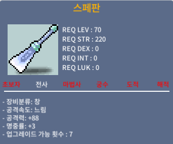 [판매 완료] 스페판 / 250 / 공88명3