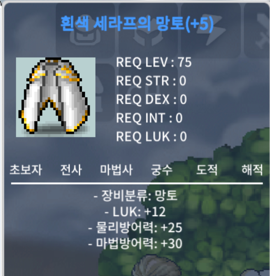 75제 럭12망토 / 7 / 럭 12 ,흥정가능