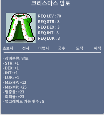 크리스마스 망토 (노작) 크망 / 1.75 / 노작 크리스마스망토 크망 / https://open.kakao.com/o/s575vmZe