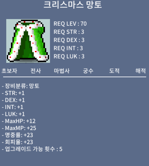 노작 크리스마스 망토 1.9 ㅍㅍㅍㅍ / 190000000 / 노작 크리스마스 망토