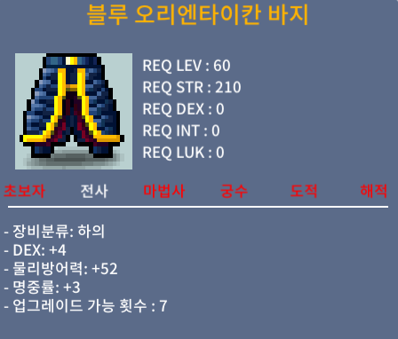 [판매완료] 60제 블루오리엔타이칸바지 / 200 / 합7