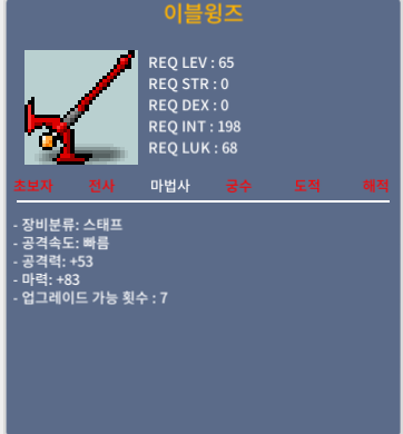 노작)이블윙즈 3상옵 500 팔아요 / 5000000