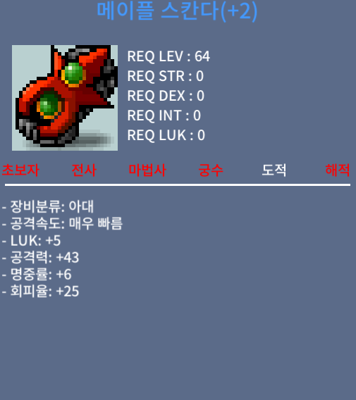 메이플 스칸다 / 5000 / 10퍼 2작 / 채팅주세요