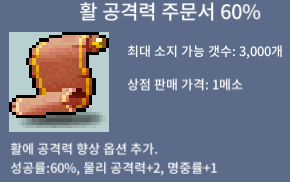 활공 60% 주문서 활공격력 주문서 / 40만