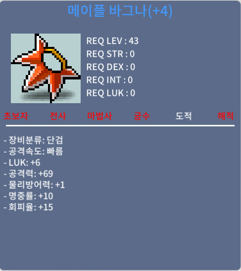 메이플바그나 / 럭6, 공69 / 4100 / 팝니다 / https://open.kakao.com/o/solV1vQb