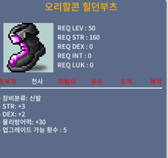 오리할콘힐던부츠 / 70 / 합5 / 오카