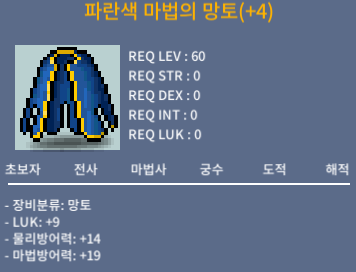 60제 럭9 망토 / 4200만 / 채팅
