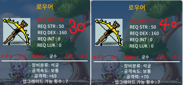 LEV 50 로우어 노작 공격력+70 +69 팜니다 (궁수 석궁) / 400,000 / 300,000 / https://open.kakao.com/o/sDhOpkdg