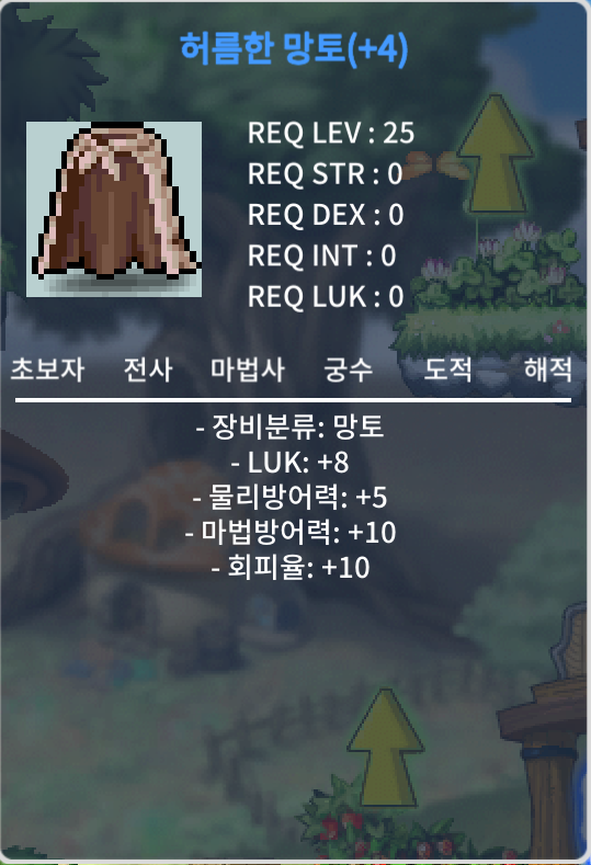 허름한 망토 / 3400만 / 럭8