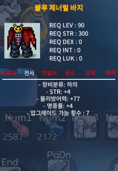 합8 제너럴 바지 / 180 / 덱4,명4 / 팝니다