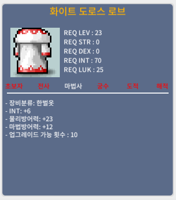 23제 법사 인6 한벌옷 (화이트 도로스 로브) / 2500만 / https://open.kakao.com/o/sDpa6y0f