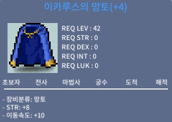 이카루스의 망토 / 6500 / 힘8 / 이동속도10 / https://open.kakao.com/o/sq7iJ8Tf