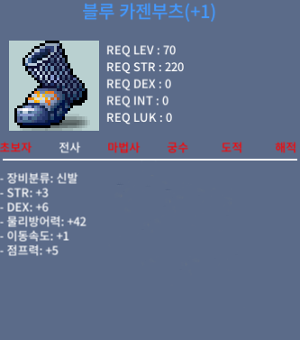 [★ 판매완료] 블루 카젠부츠 / 200 / 합9 (신점1작)