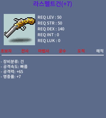 라스펠트건 / 4500만 / 공65