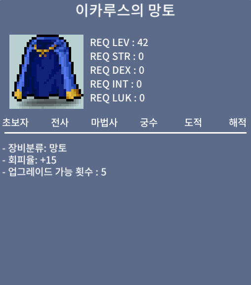 이카루스의 망토 / 290만메소 / 노작, 회피이카