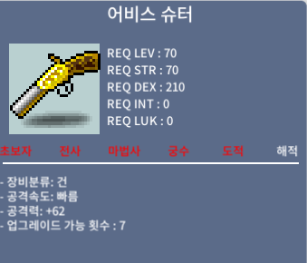어비스 슈터 / 99 / 중옵 / 채팅쪽지