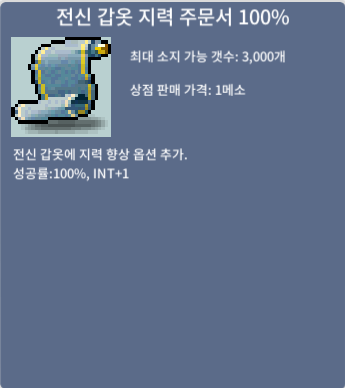 전신지력주문서 100% / 800 / 전지100 1장  ㅍㅍ