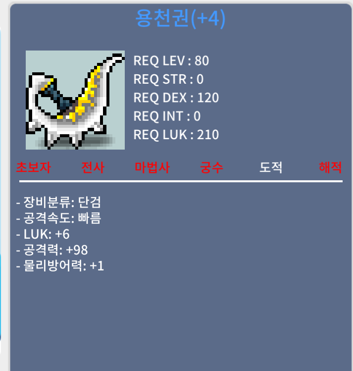 용천권 / 럭6 공98 / 1500 / 1500만