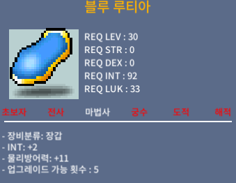 블루 루티아 인2 / 100만 메소 / INT + 2 / https://open.kakao.com/o/s5NlaDZf